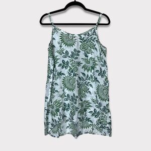 Flax Linen Floral Tank‎ Top Small Lagenlook Coastal Boho Minimalist